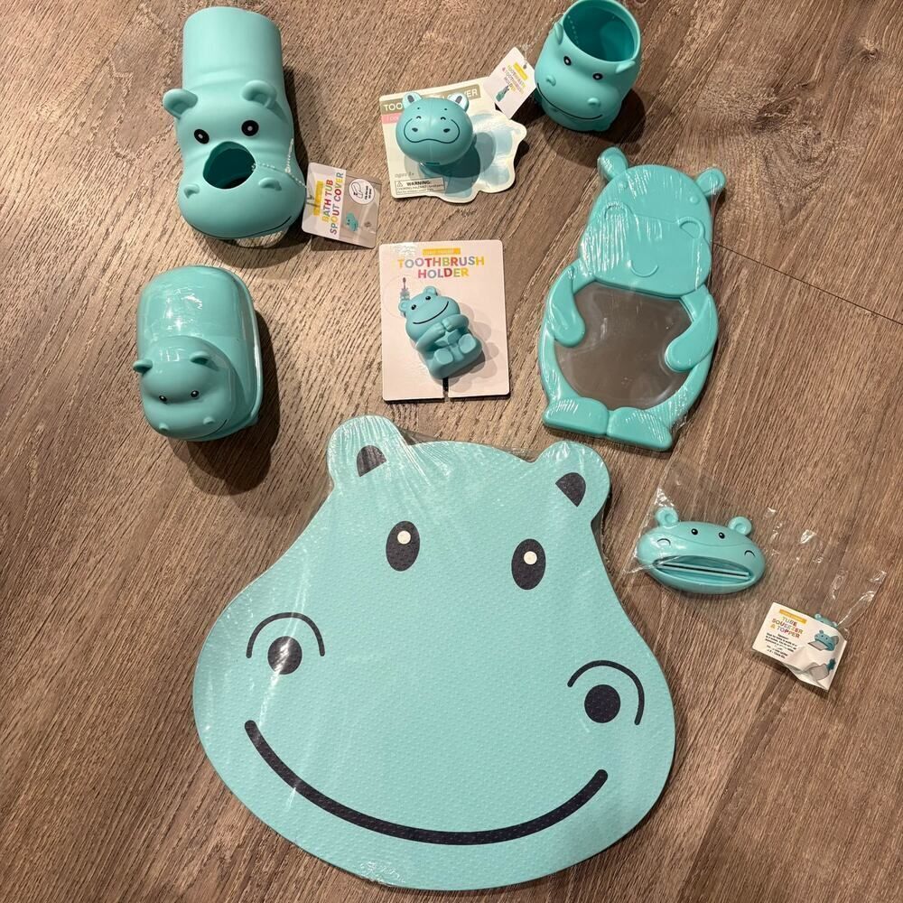 Kid's Hippo Bath Set 8 Pieces